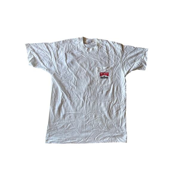 Vintage Marlboro Adventure Team 4x4 White USA Made Single Stitch XL Pocket Tee - Picture 2 of 8